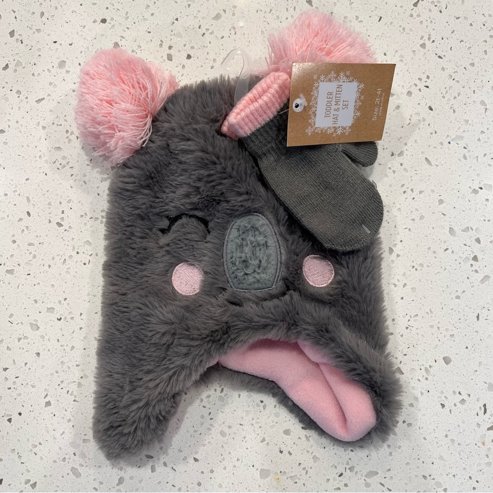 Toddler winter hat and gloves